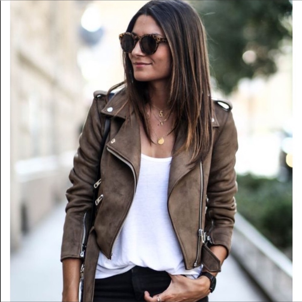 Zara faux Suede Moto Jacket